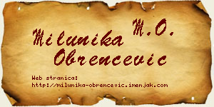 Milunika Obrenčević vizit kartica